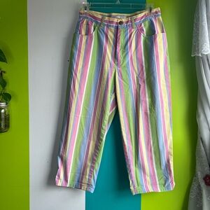 Y2K Jones New York Pastel Striped Capris